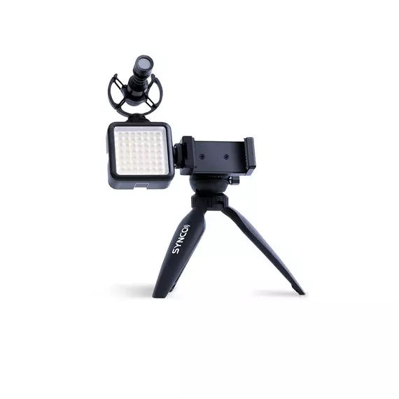 Synco Vlogger Kit 2 vlogging szett okostelefonokhoz, mikrofon, mini LED, mini állvány