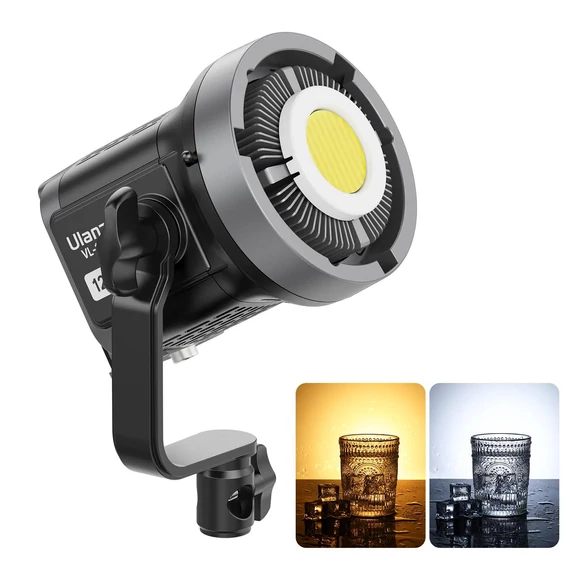 Ulanzi 120W bi-color COB led lámpa, 2700K-6500K, 95CRI, 6 effekt, V-Mount, APP vezérlés, Bowens