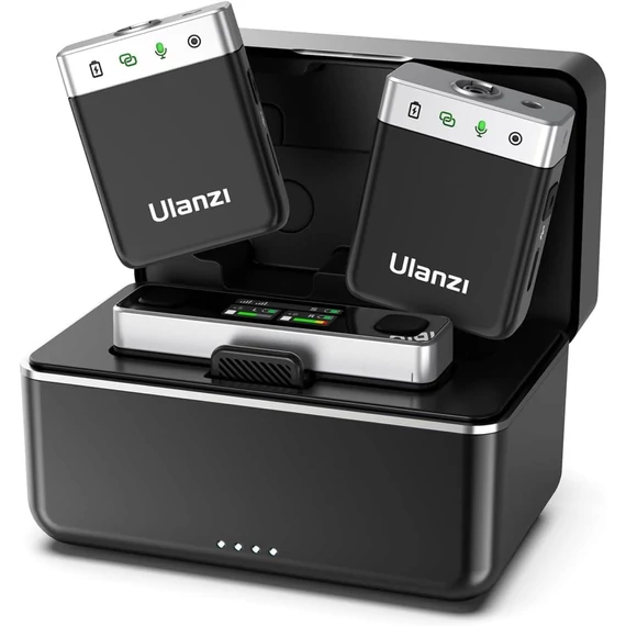 Ulanzi AM18 U-mic 2.4GHz vezeték nélküli duális mikrofon szett, usb-a, usb-c, lightning csatlakozás