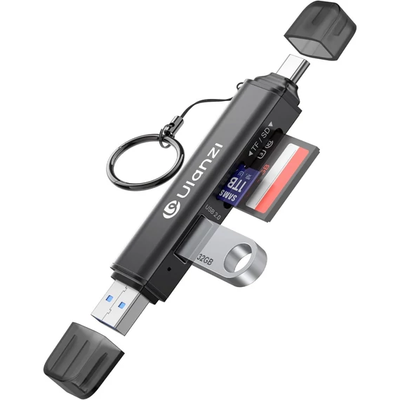 Ulanzi CR1 3-in-1 memóriakártya olvasó, USB, USB-C, microSD, SD