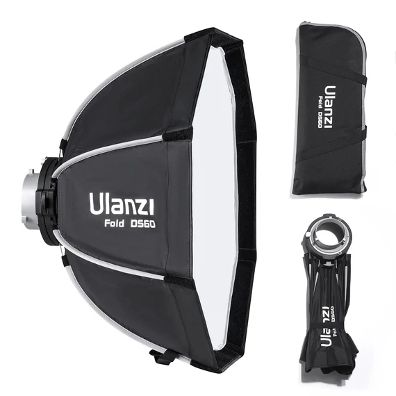 Ulanzi DS60 60cm-es nyitható octobox méhsejtráccsal, Bowens csatlakozás