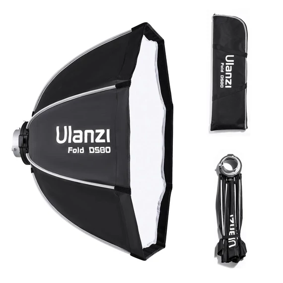 Ulanzi DS80 80cm-es nyitható octobox méhsejtráccsal, Bowens csatlakozás