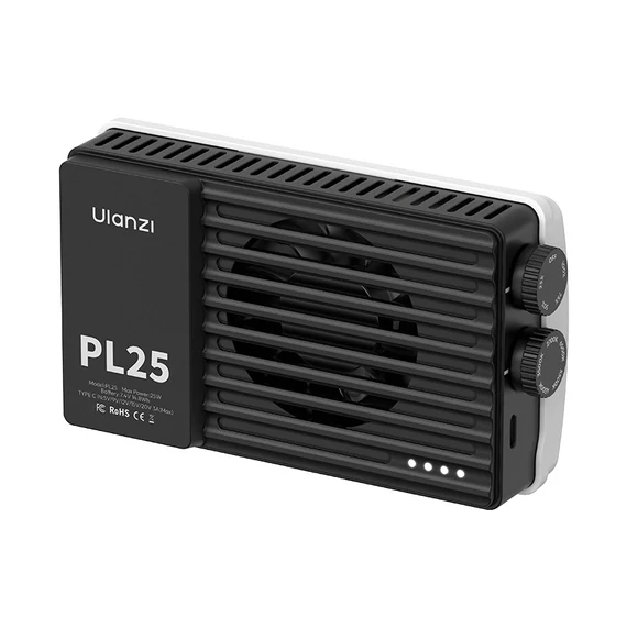 Ulanzi PL25 LED lámpa, 25W, 2700-6500K, 2000mAh, hűtő ventilátor