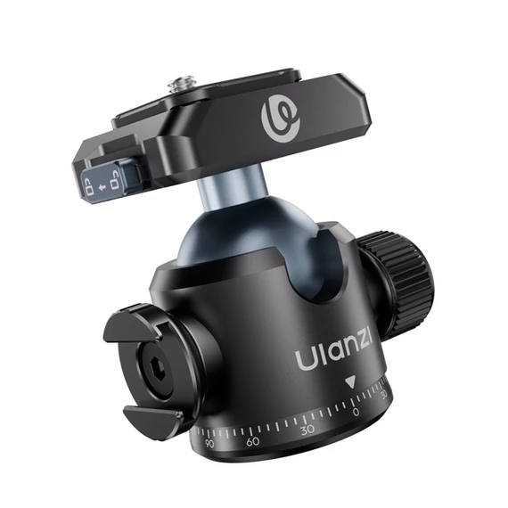 Ulanzi T100 Uka gömbfej, 6kg teherbírás, vakupapucs adapter, 3/8" és 1/4"