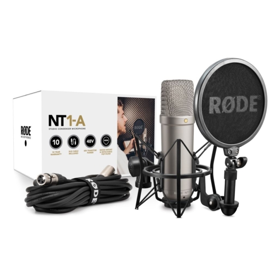 Rode NT1-A nagymembrános kondenzátor stúdió mikrofon csomag