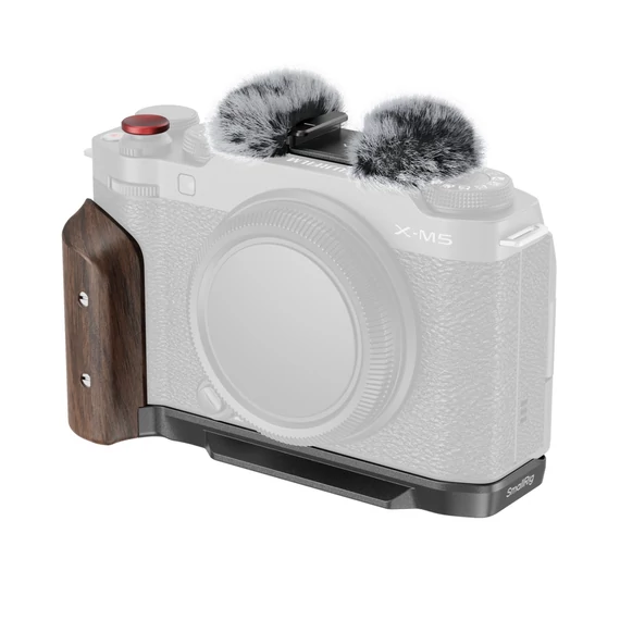 SmallRig L-Shape Mount Plate with Wooden Handle for FUJIFILM X-M5 (Black) 5260