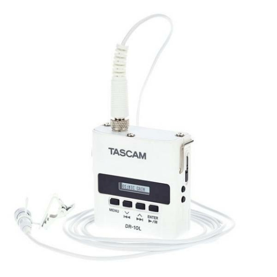 Tascam DR-10L hangrögzítő csíptetős mikrofonnal (fehér)