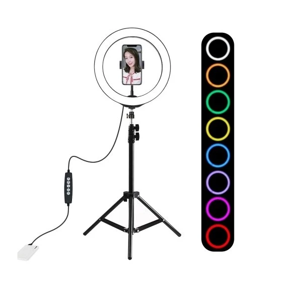 Allvány Puluz 1,1 m RGBW LED világítással 26 cm vlog / stream / okostelefon PKT3044