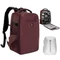 K&F Concept hardshell professzionális kamera hátizsák, 22L, 15.6 laptop zseb, bordó